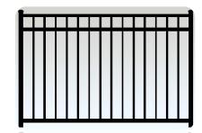 Samples of approvable black aluminum/wrought iron fence styles for ¼ acre and larger