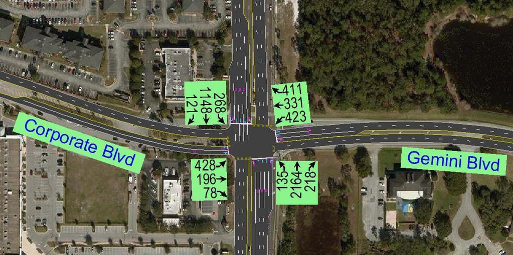 NBR, SBR: 2012 PM PK HR TMC Protected Overlap Right Turns OR Prot/Perm OV (FYA Right Turn)