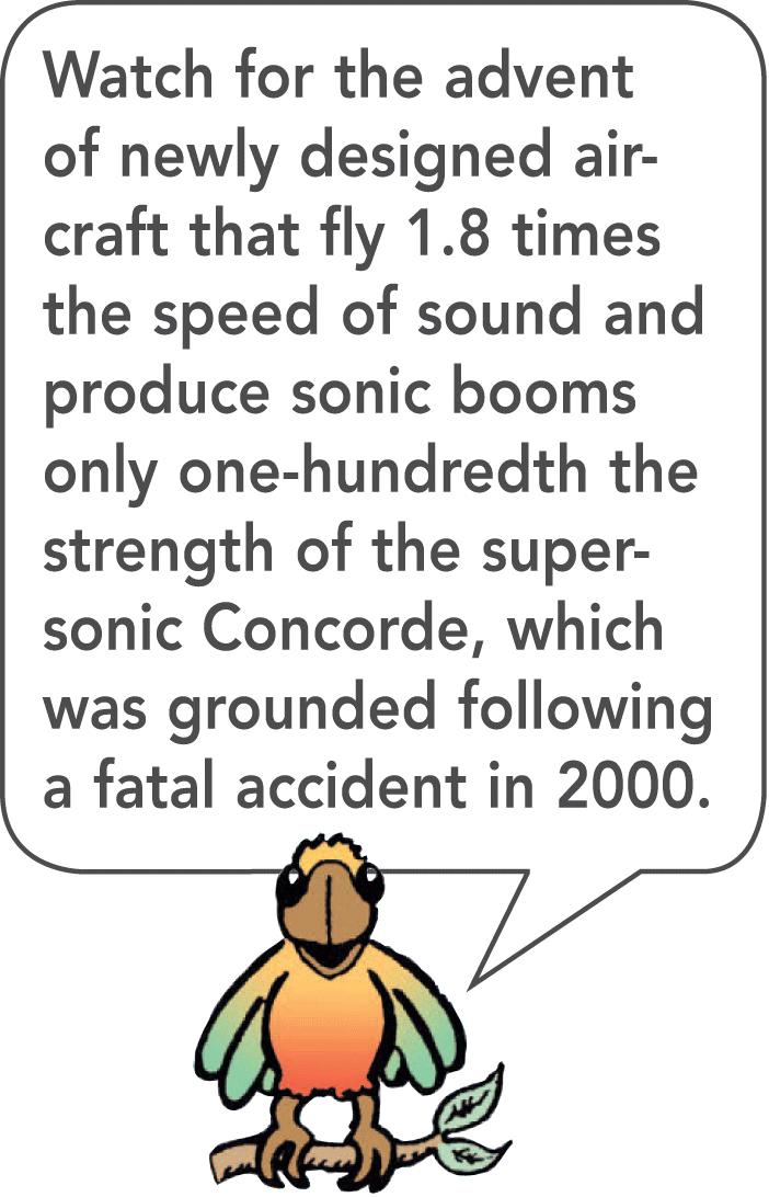 25.11 Shock Waves A common misconception is that sonic booms are produced only at the moment that the aircraft surpasses the speed