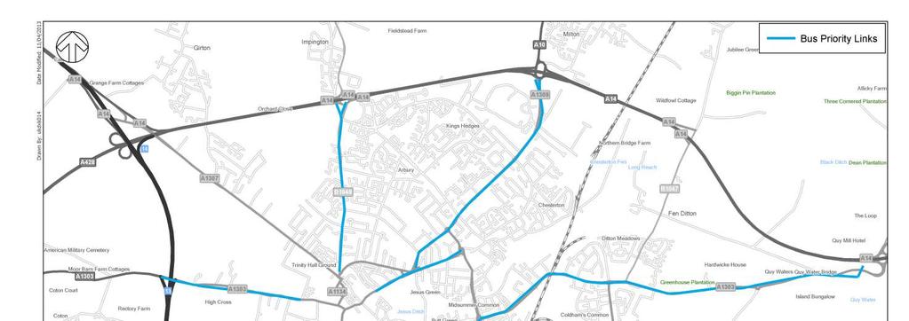 B.2 below. These were modelled as increasing bus speeds and removing congestion impacts for buses on these routes.