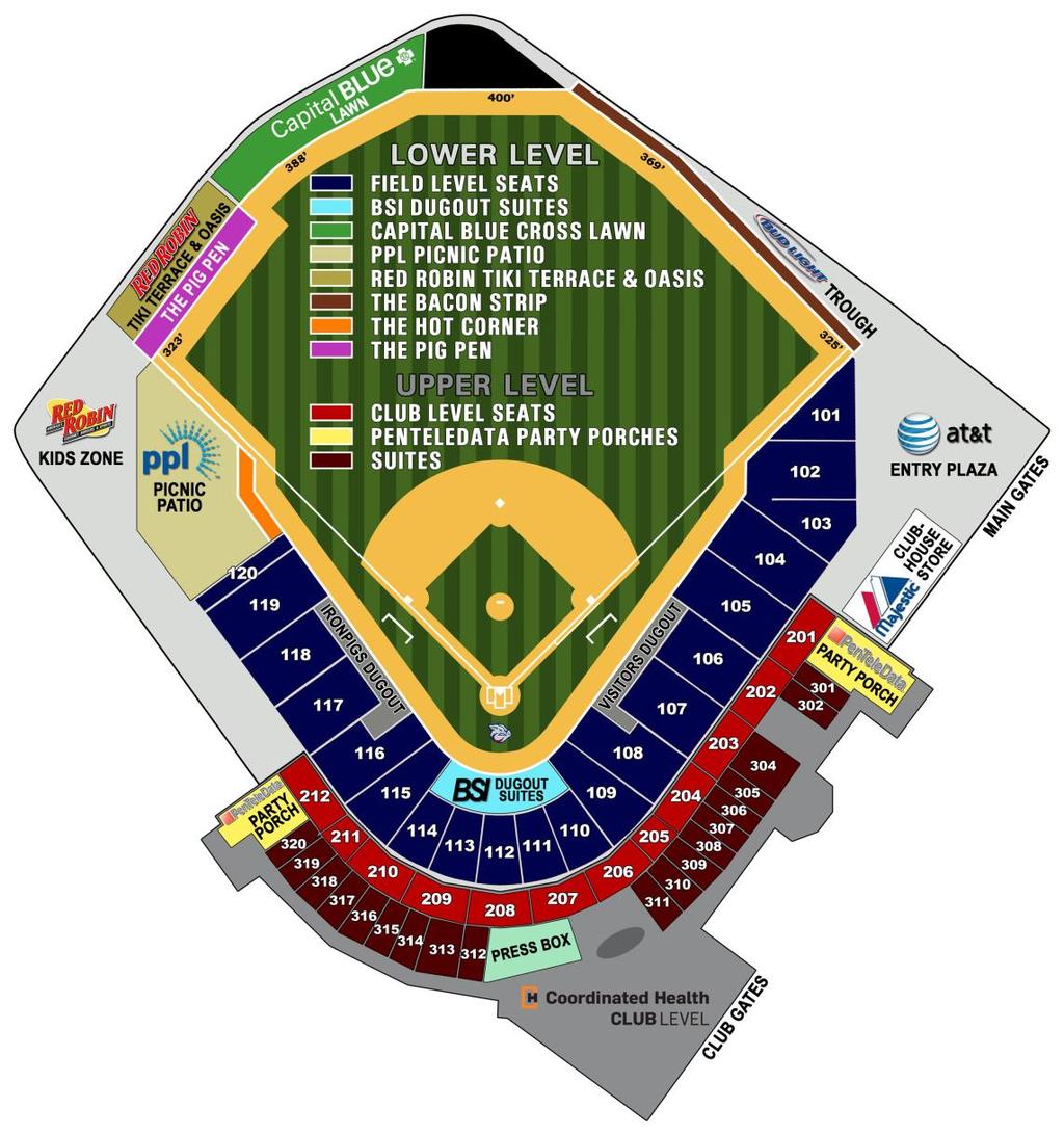 Appendix B Sleepover details and map Entrance for Sleepover Breakfast served in the PPL Picnic Patio Field Access Points Stay off infield dirt and grass and dugouts Restrooms IronPigs staff will be