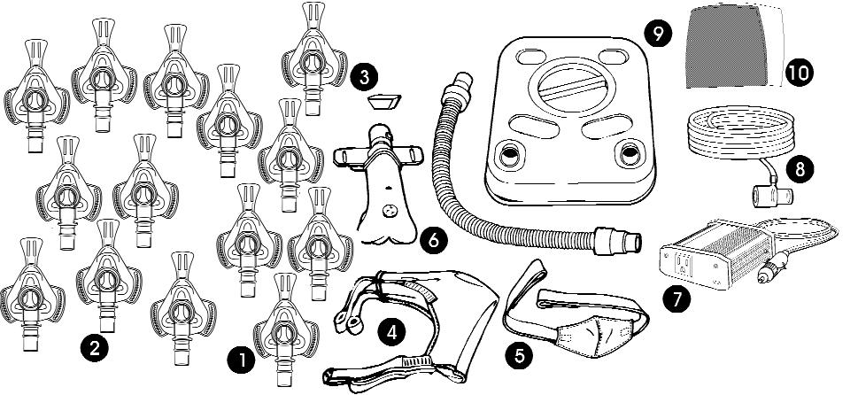 1700-00C.QXD 10/21/99 8:38 AM Page 21 ACCESSORIES Respironics offers a full line of accessories and replacement parts for use with the Tranquility Bilevel.