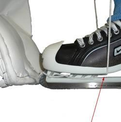 Pull tightly and repeat Step 1 through the second hole of the skate holder. Pull tightly and bring both laces to the top of the skate and tie.