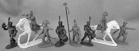 50 French Light Cavalry Chasseurs with Trumpeter EXP54FRN04-B 5 mounted with swords. Figures in deep green color. Horse colors vary....$ 42.