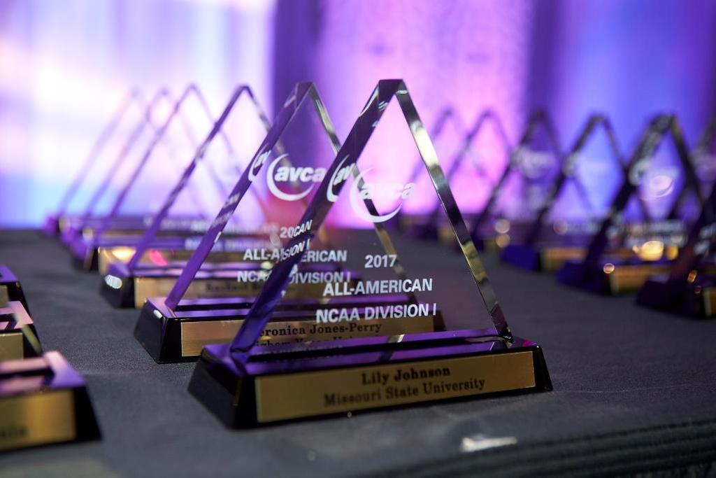 AVCA All-America/POY Banquet Sponsorship: $15,000 The Player of the Year from all divisions and the Division I All-America Team are honored at the AVCA All-America/Player of the Year Banquet held