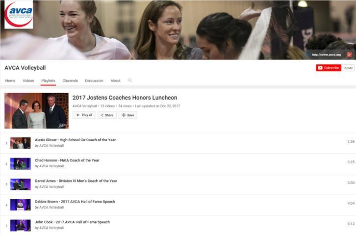 AVCA Coaches Honors Luncheon Sponsorship: $15,000 (SOLD) *Click picture to view Jostens Coaches Honors Luncheon videos The Coaches Honors Luncheon drew nearly 700 attendees in 2017 and is guaranteed