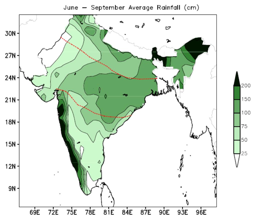 Mean June-September rainfall
