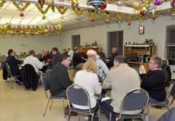 New Business: Members and guests enjoyed a dandy potluck dinner, followed by dessert and the annual Christmas