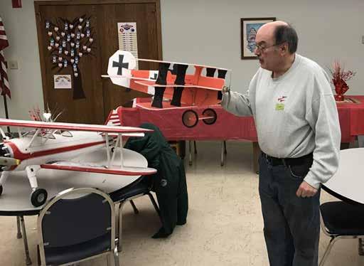Mike Croutteau displayed his Fokker triplane from
