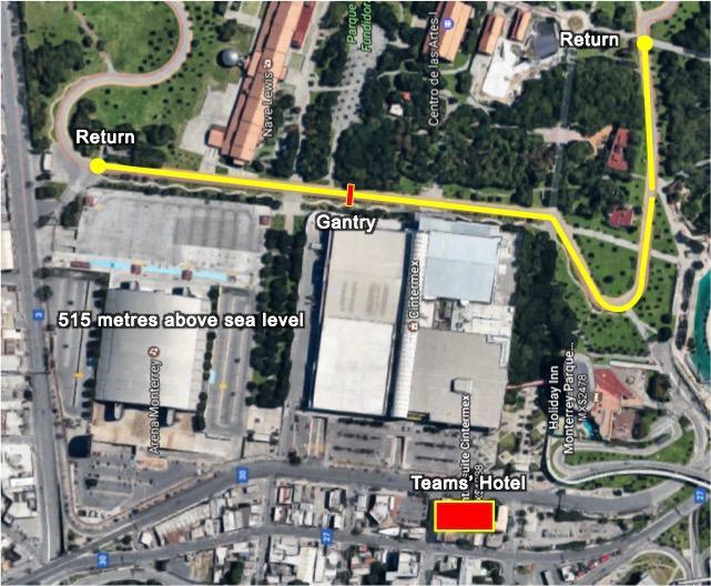 9. The Circuit.- It is a a two kilometres course, totally paved, flat and straight at the Fundidora Park. It will be closed to vehicular traffic for competitions as well as for training. 10.