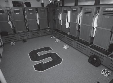 Student-athletes have their own custom-built oak locker with space for