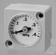 Thin pressure gauge G401-W Series Thin, compact design ideal for incorporating devices. Suitable for filter regulator, regulator, and pressure switch (P4000-W).