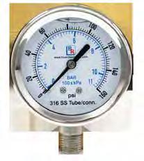 all stainless Steel GAUGE Model BR300 The Model BR300 series from Blue Ribbon Corporation is a high-quality dry or liquid-filled, all stainless steel back or bottom mount gauge for applications where