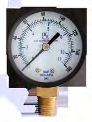 steel UTILITY GAUGE Model BR100D Dial Sizes: 1½", 2", 2½", and 4" An inexpensive utility gauge for the broad commercial market Suitable for air, water, oil, gas or any other media not corrosive to