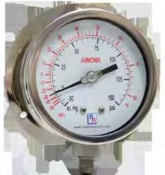 DUAL pressure & temperature AMMONIA GAUGE Model BR700 The Model BR700 Series from Blue Ribbon Corporation is a Dual Pressure and Temperature gauge, designed specifically for ammonia-based closed