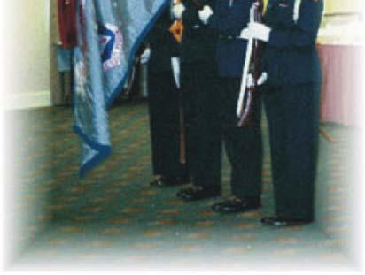 NOTE: A Unit Honor Guard Colors Element may consist of more than two flag bearers. In this case, the flags are in order of precedence from left to right as you look at the team from the front.