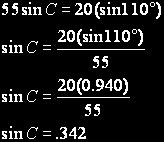 Example 2 (solution) You should have gotten: Angle A = 35 Side b = 26.2 cm Side c = 47.4 cm 3.