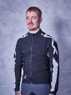 BLACKLINE RAIN JACKET REFLECTIVE robust and breathable fabric waterproof and windproof with taped seams full front zip elastic tape inside hem reflective dail adjustabel sleeve hem small packing size