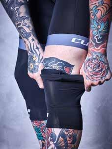 BLACKLINE KNEE WARMERS warming and quick-drying fabric silicone tape on upper hem wind protection pad