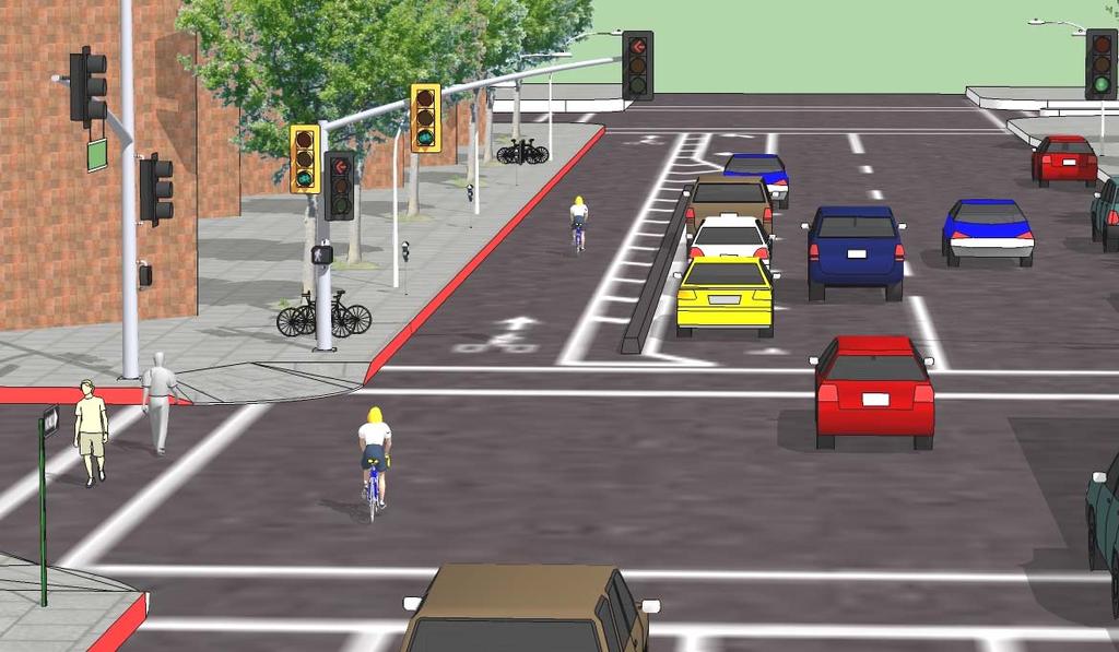 2. Background Typical design configuration for the protected bikeway;
