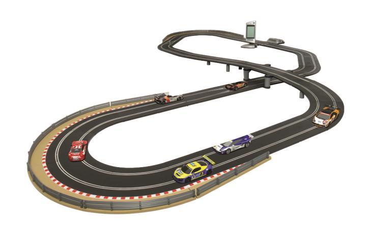 Note 2: Cars in the image above are shown going in an anti-clockwise direction. The competition MUST be run in a clockwise (right to left) as viewed from the powerbase. 2. The track must be set up in the same layout shape at all events.