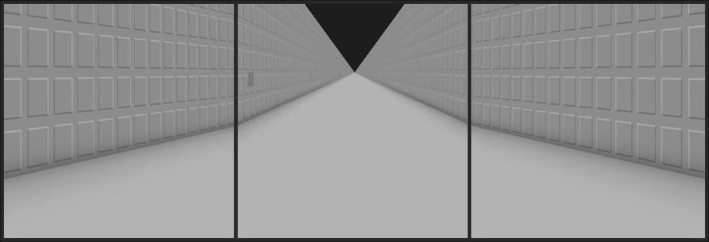 Larger hallway, providing cues for slower self-motion. effect. It is possible that subjects perceptually compressed distances while viewing the endless hallway in the VE.
