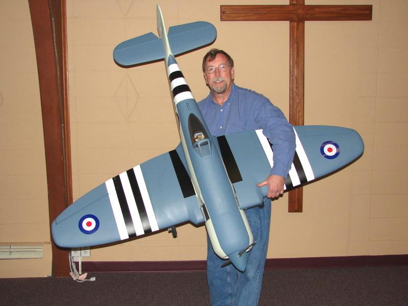 Chris O Connor had a very nice war bird at the meeting. It was a Condor Models 1/6-scale Hawker Typhoon ARF.