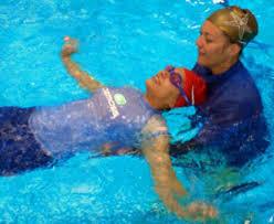 Less Confident Swimmers Holding the back of the swimmer s head, to support, enable the swimmer to float on their