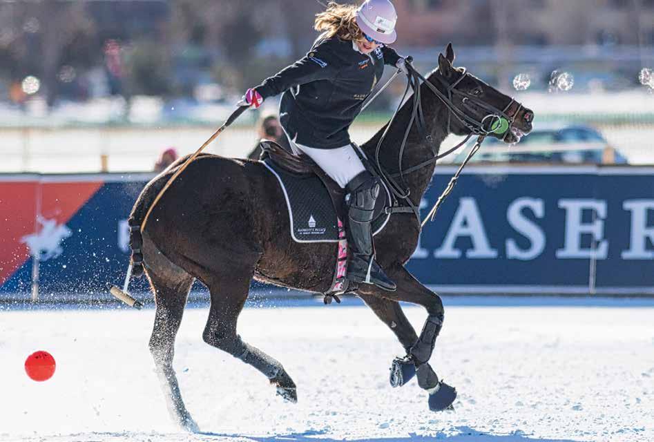 POLO Melissa Ganzi, captain of the Badrutt s Palace Team at the 34 th Snow Polo World Cup St.