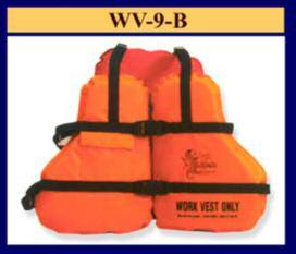 Taylortec WV-9B Work Vest WV-9B U.S.C.G. App# 160.03/9/0 Hammond, LA 70403 USA + 1 98 42 6266 Type V, inherently buoyant, 3 piece fabric covered foam work vest with pocket. 1 work vests per box.