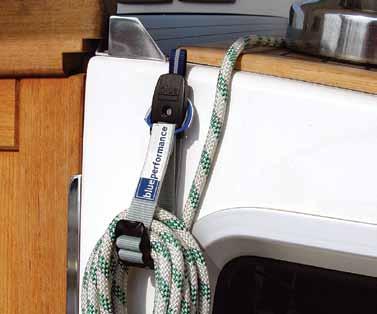 The webbing sleeve design features integral shock cord to gather the sail after clipping Clip size is printed on the buckle padding and colour coded on its end Easy