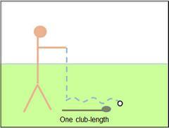 Question 2: After hitting the ground the ball rolls into and comes to rest in a hazard, not nearer the