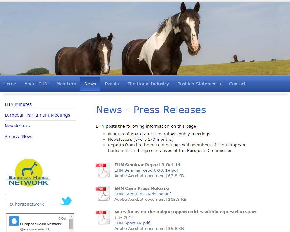 All minutes, leaflets, press releases and Newsletters are