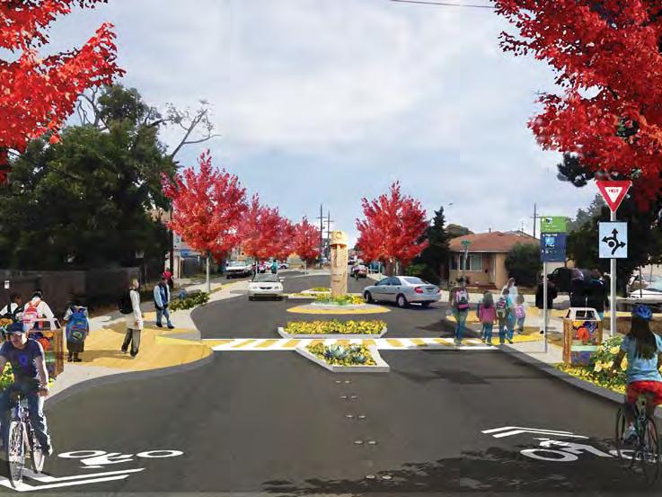 The Yellow Brick Road streets are intended as important walking routes through the community and, in many cases, this coincides with important bicycle connections.