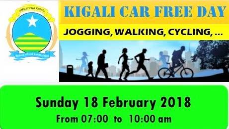 Kigali Car Free Days always start at 7am and end at 12 am and occur twice a month Right at