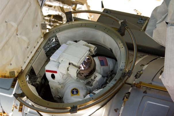 Release Date: 04/18/2018 Page: 85 of 143 For current microgravity operations, the ISS A/L EVA hatch for ingress/egress of the crew is a 36 in. x 40 in. diameter D hatch. (reference Figure 7.2.6-1, courtesy NASA Imagery Online iss028e016325): FIGURE 7.