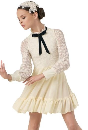 Lyrical II.B/III (9-12) Miss Kathie Tuesday 6:45pm Open Hands Dance: Open Hands Cost: $60.00 Costume Cost Includes: Ivory dress in crochet lace with long sleeves and a velvet ribbon bow at the neck.