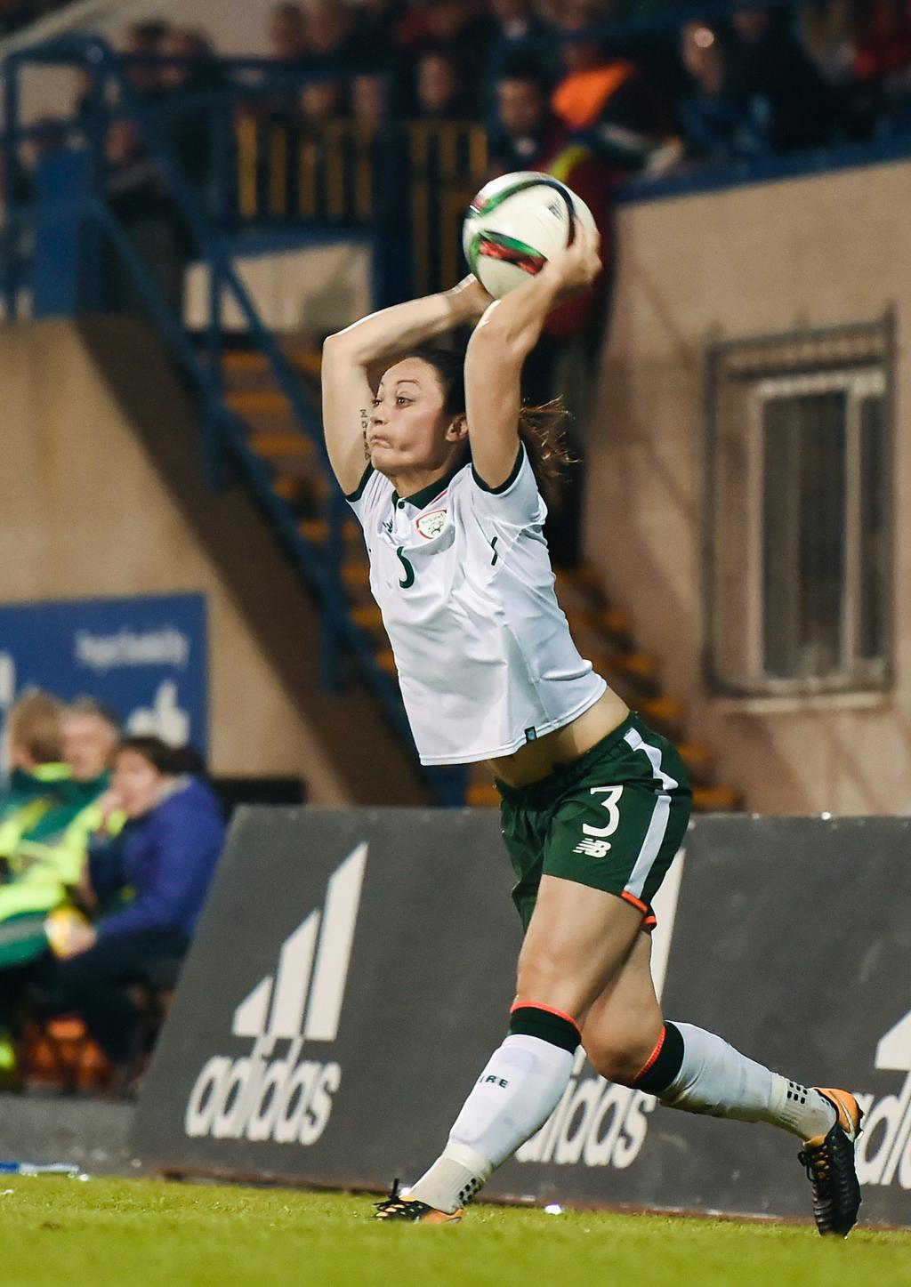 Megan Campbell of the Republic of Ireland takes a throw in during the 2019 FIFA Women s World Cup