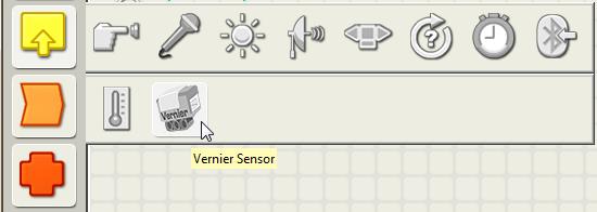 Rippmenüüs Add Blocks to Palette tuleb valituks määrata Sensor (Joonis 2-5). See valik määrab, kust on hiljem võimalik Vernier anduriplokki leida. 6.