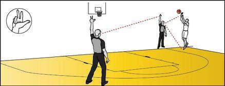December 2017 TWO-PERSON OFFICIATING Page 55 of 85 Diagram 113 Diagram 114 Not all three-point field goal attempts will be seen clearly by the trail official.