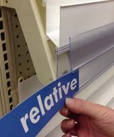 Insert Greeting Card Rack signs into clear front channel on the top and bottom of the on front of rack.