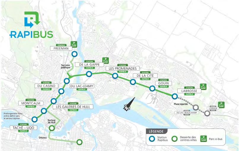 Figure 1 - Rapibus Corridor Corridor Characteristics A corridor 12 kilometres long for the exclusive use of buses. 10stationslinking various commercial, cultural, sporting, and economic centres.