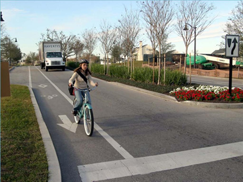 while bike lanes and sidewalks could complete a street