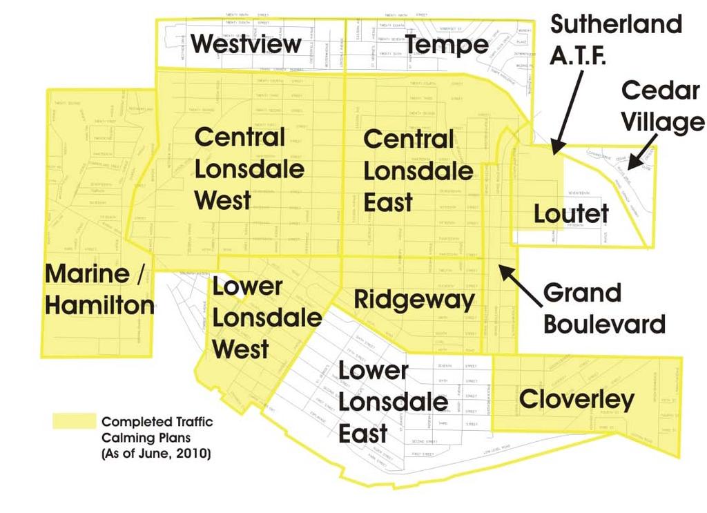 Figure 1: Traffic Calming Plan Neighbourhoods The Lower Lonsdale East neighbourhood is bounded by Keith Road to the north, Queensbury Avenue to the east, Esplanade to the south and Lonsdale Avenue to