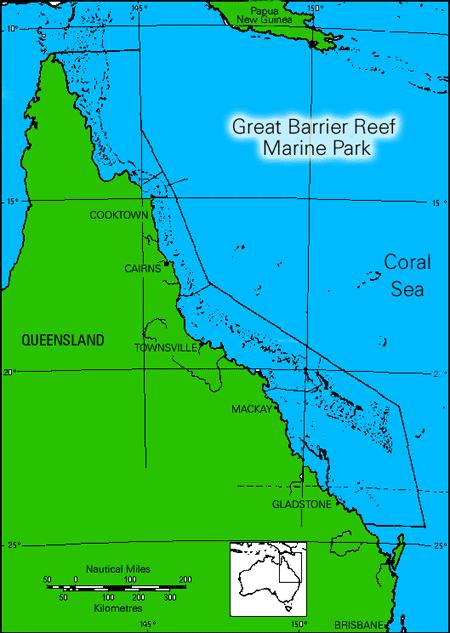 Great Barrier Reef Stretches 2,300 km from Torres Strait to Lady Elliott Is.