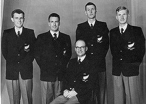 1954 NZ Men s Team to World Championships England L/R: R V Jackson, W O