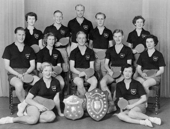 1954 Wellington Table Tennis Men s and Women s Teams. Winners of the NZ Interprovincial Men s and Women s Teams Tournament. Left Teagle Shield (Women) and Kean Shield (Men).