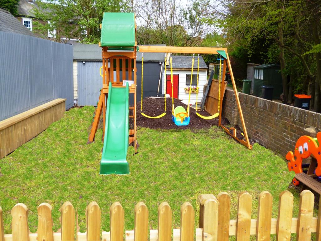 The rubber floor made from cuttings covering the grass area, completely enclosed makes this a safe environment for your children to play whilst you can enjoy the Red Lion fayre.
