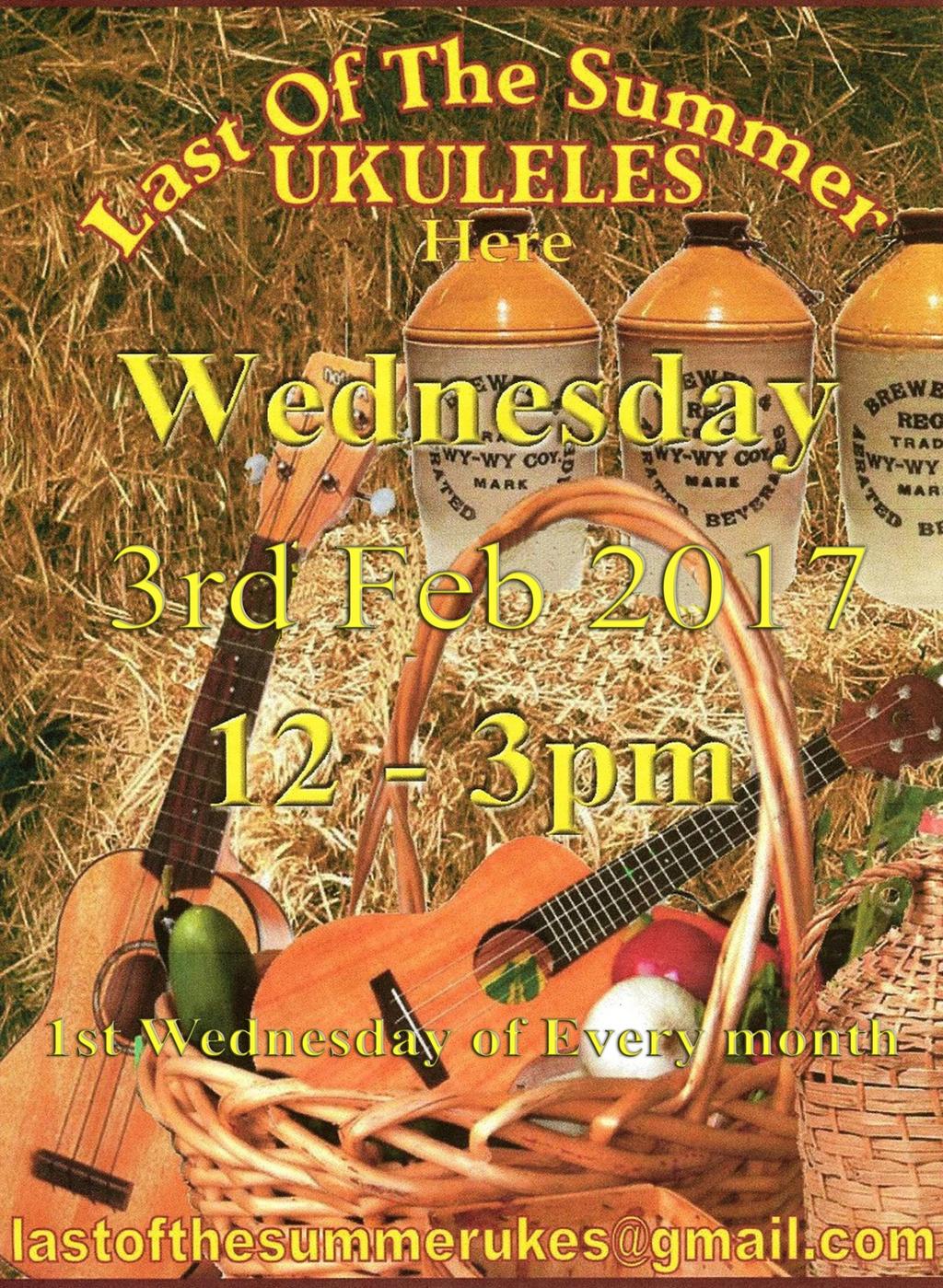 The Ukulele band that performed here last year in the afternoon, were so entertaining that they will be joining us every month from February onwards.