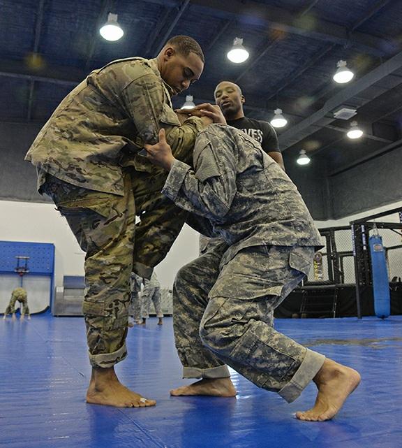 When you have a Soldier who s never been in a fistfight before, and he has to achieve the clinch in the option 3 drill, you see his confidence rise, he said.